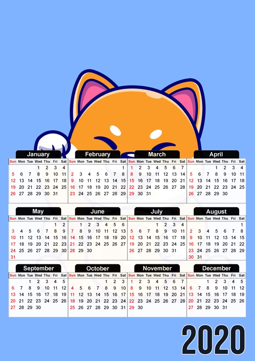  Shiba Inu Crypto para A3 Photo Calendar 30x43cm