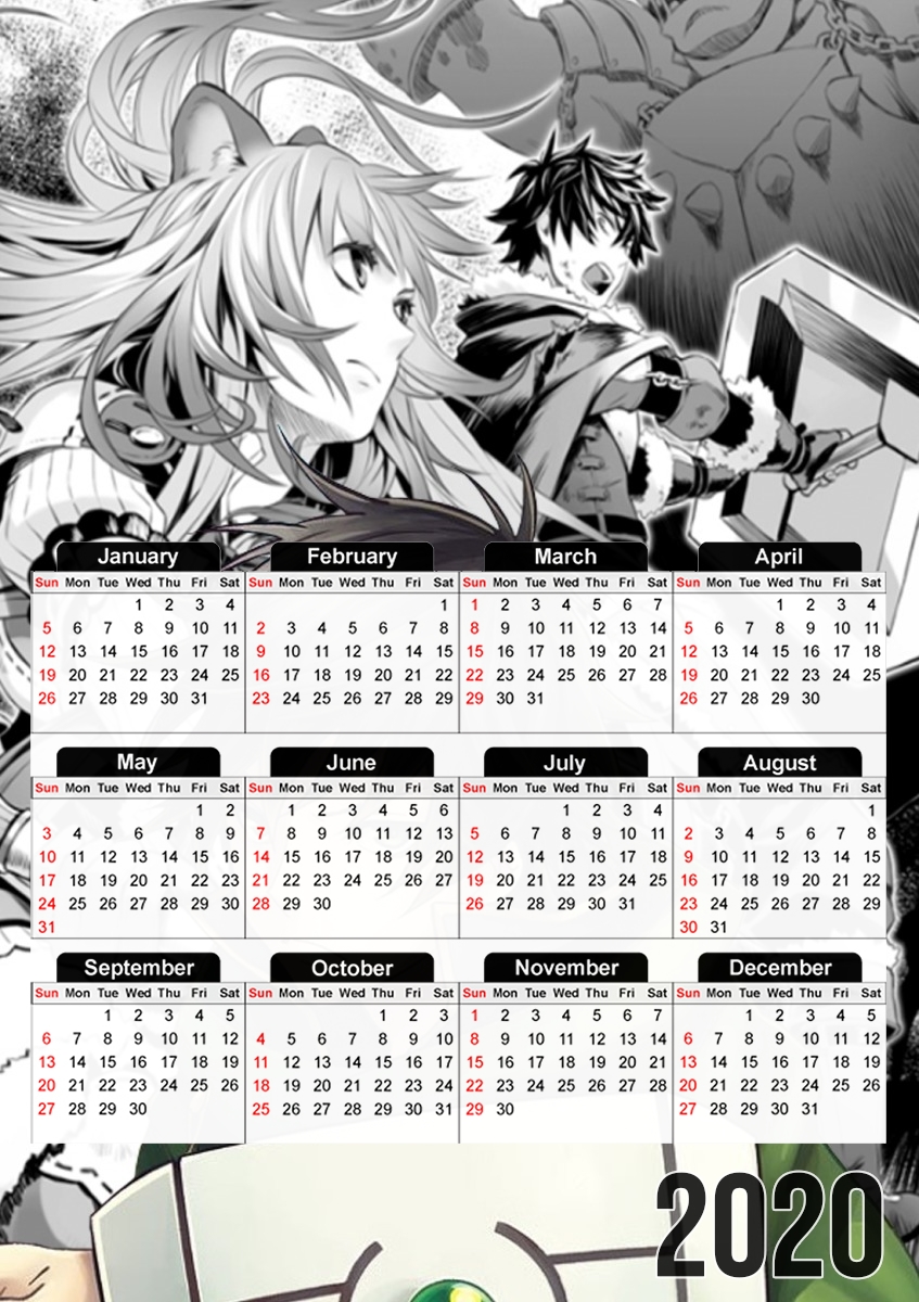  Shield hero para A3 Photo Calendar 30x43cm