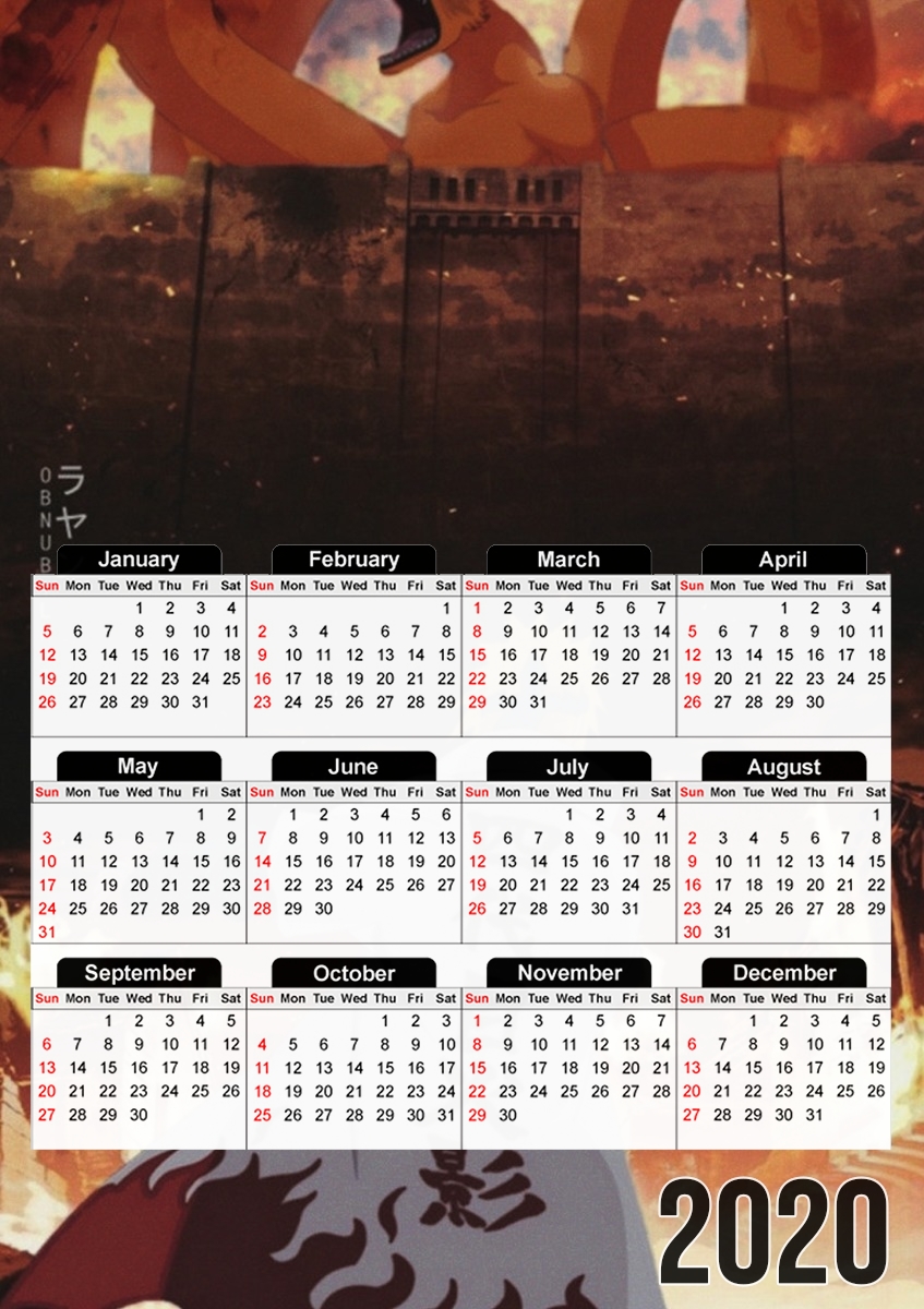  Shingeki no Kyubii para A3 Photo Calendar 30x43cm