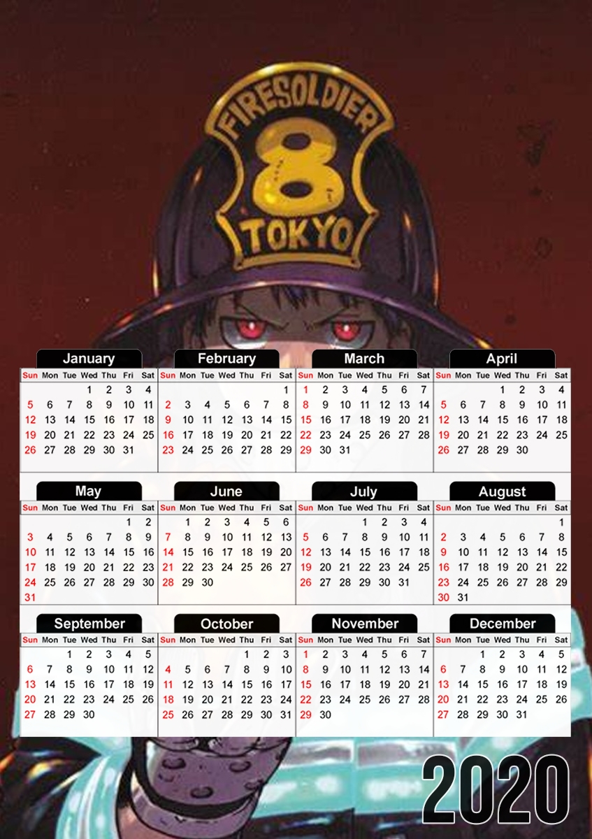  Shinra kusakabe fire force para A3 Photo Calendar 30x43cm