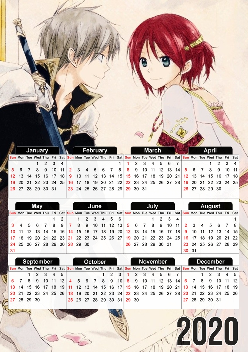  Shirayuki x Zen para A3 Photo Calendar 30x43cm