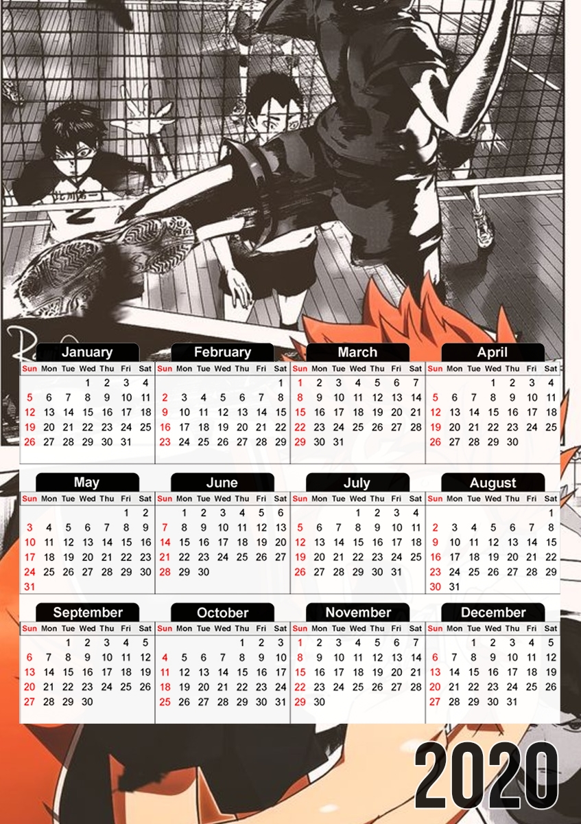  Shoyo Hinata Haikyuu para A3 Photo Calendar 30x43cm