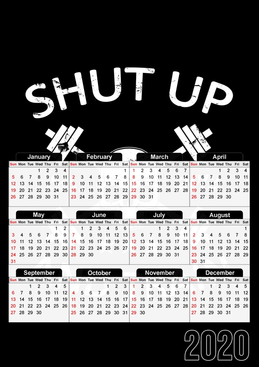  Shut Up and Train para A3 Photo Calendar 30x43cm