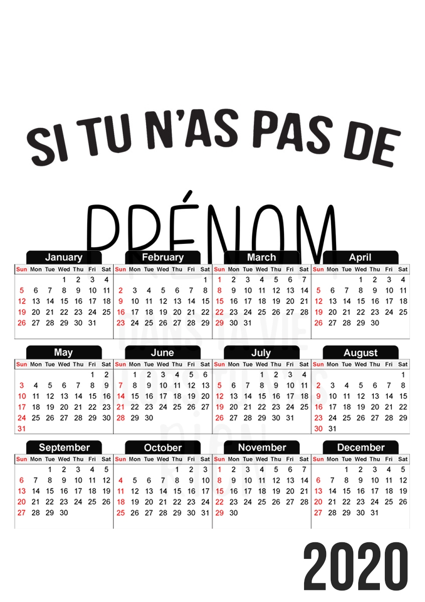  Si tu nas pas de alors tu nas rien para A3 Photo Calendar 30x43cm