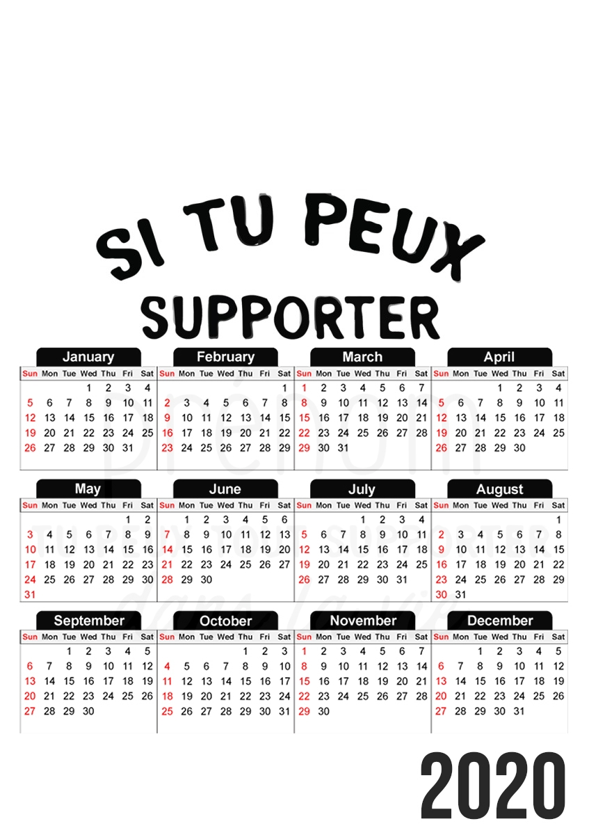  Si tu peux supporter prenom tu peux tout supporter dans la vie para A3 Photo Calendar 30x43cm