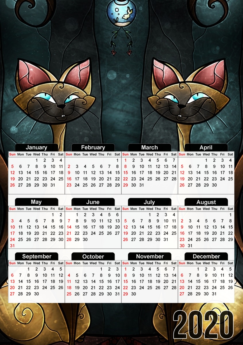  Siamese Tease para A3 Photo Calendar 30x43cm