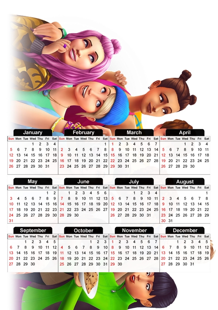  Sims 4 para A3 Photo Calendar 30x43cm
