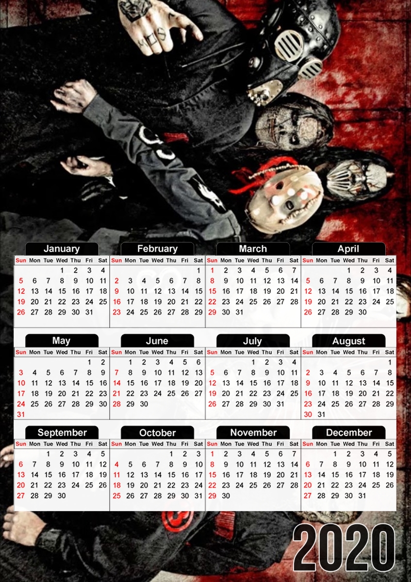  Slipknot surfacing para A3 Photo Calendar 30x43cm