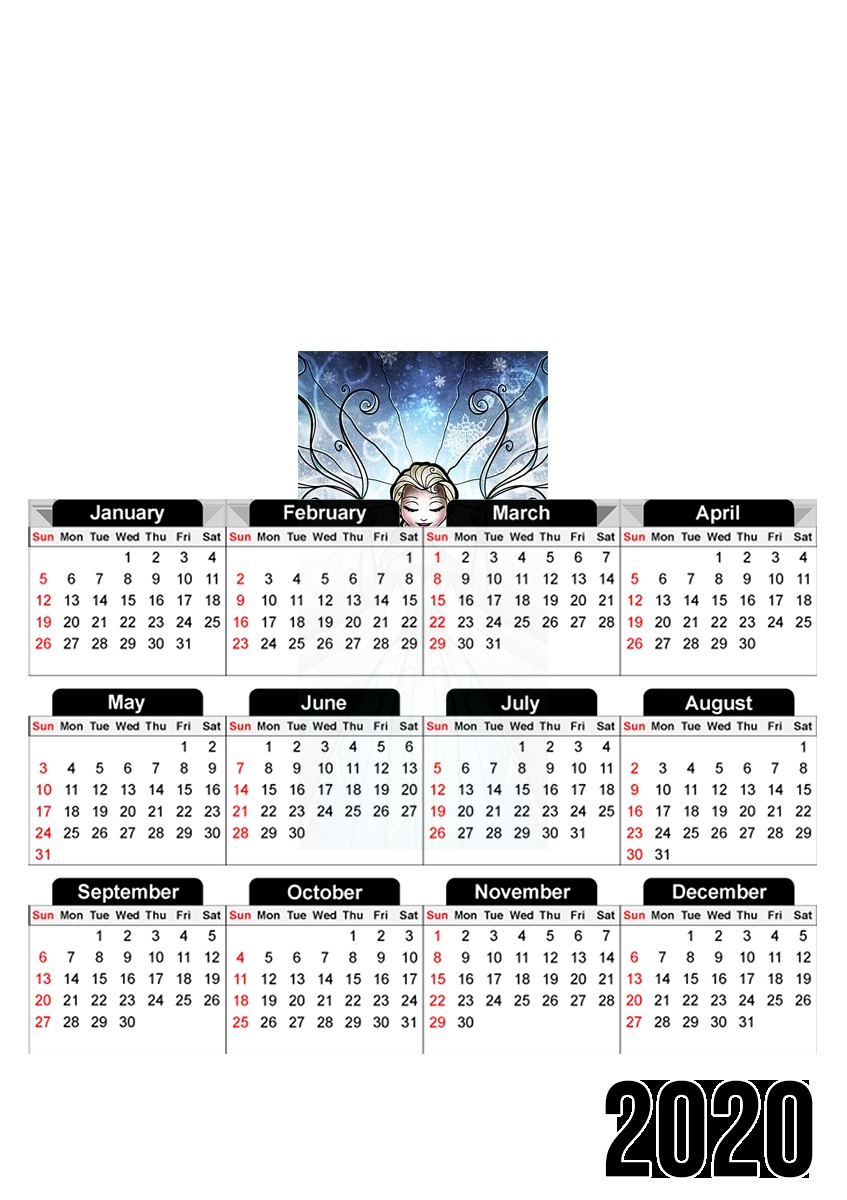  The Snow Queen para A3 Photo Calendar 30x43cm