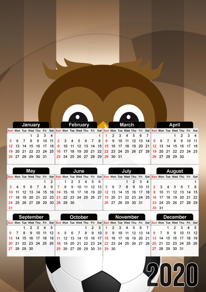  Soccer Owl para A3 Photo Calendar 30x43cm