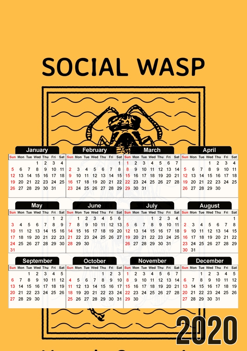  Social Wasp Vespula Germanica para A3 Photo Calendar 30x43cm