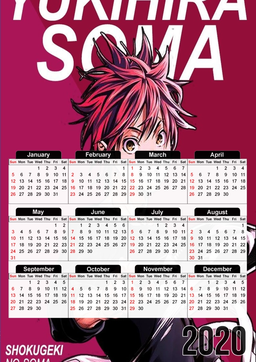  Soma Yukihira Food wars para A3 Photo Calendar 30x43cm