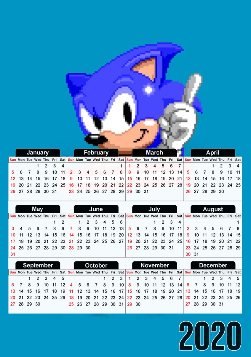  Sonic in the pocket para A3 Photo Calendar 30x43cm