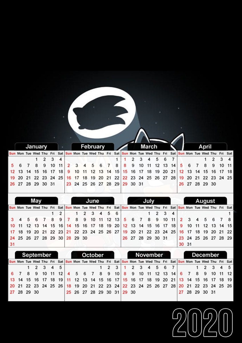  Sonic X Tail Mashup para A3 Photo Calendar 30x43cm