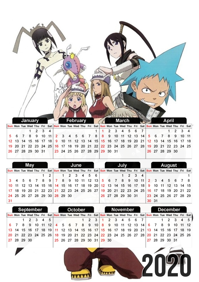  Soul Eater Manga para A3 Photo Calendar 30x43cm