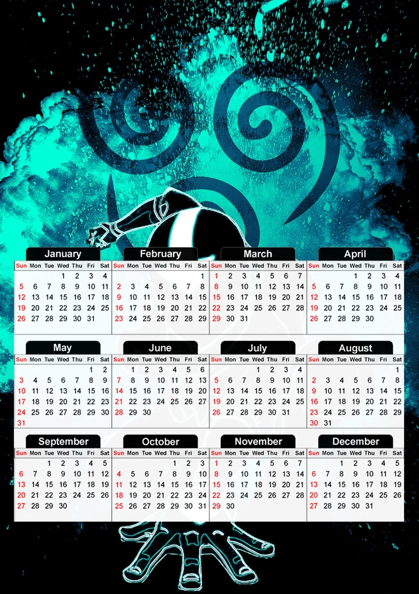  Soul of the Airbender para A3 Photo Calendar 30x43cm