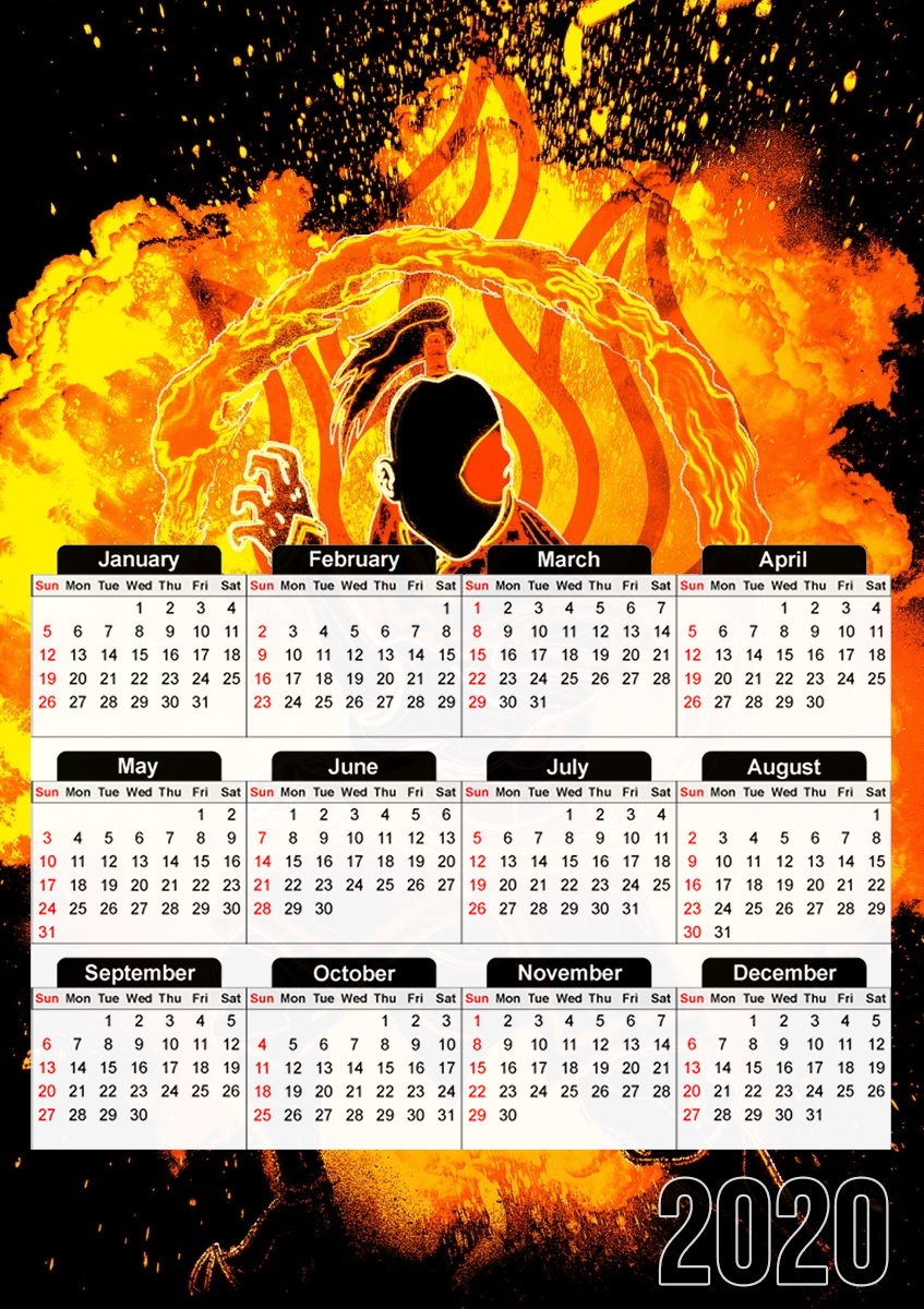  Soul of the Firebender para A3 Photo Calendar 30x43cm