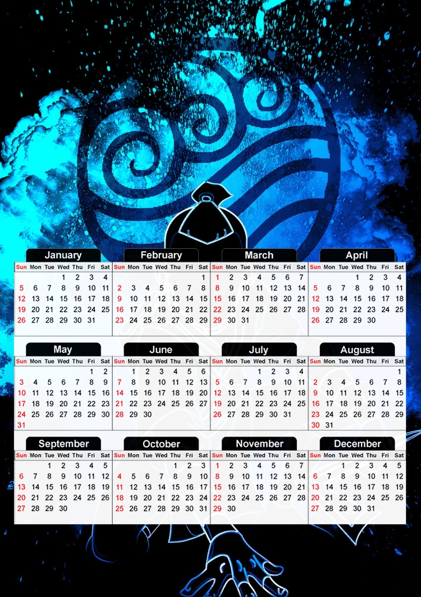  Soul of the Waterbender para A3 Photo Calendar 30x43cm