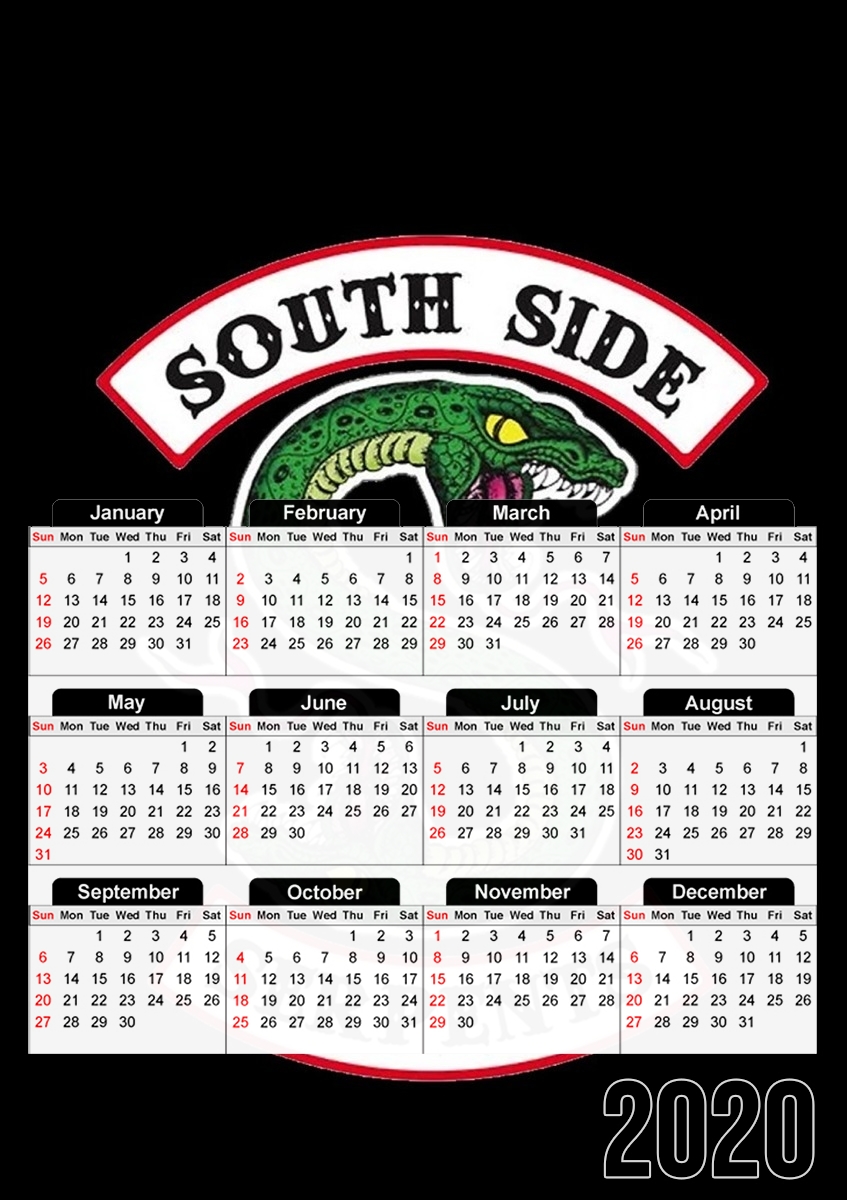  South Side Serpents para A3 Photo Calendar 30x43cm