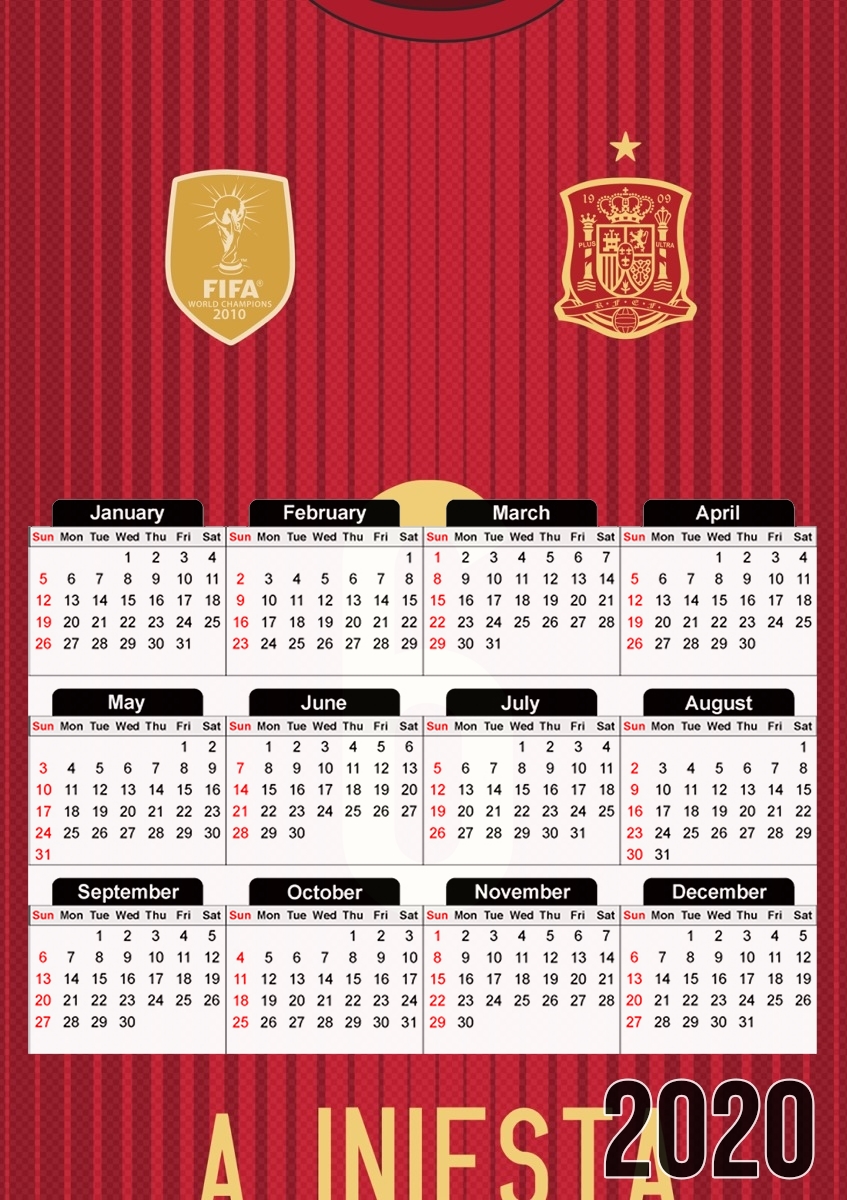  Spain para A3 Photo Calendar 30x43cm