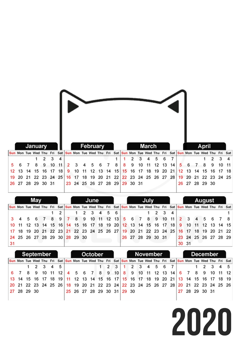  Stamp Birth Cat para A3 Photo Calendar 30x43cm