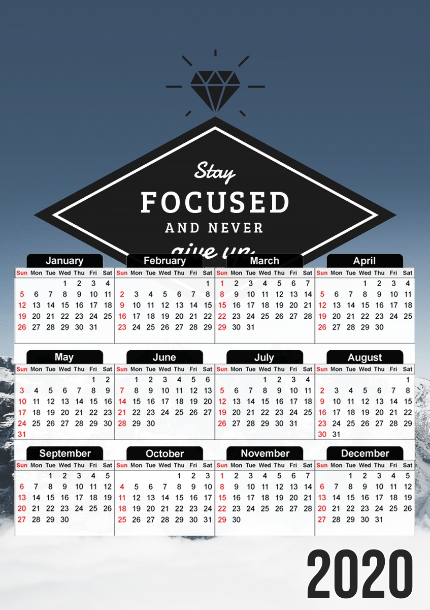  Stay focused para A3 Photo Calendar 30x43cm