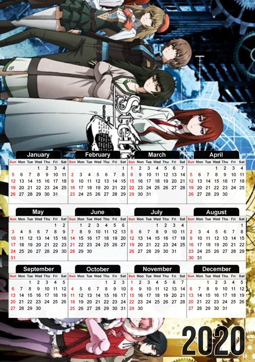  Steins Gate para A3 Photo Calendar 30x43cm