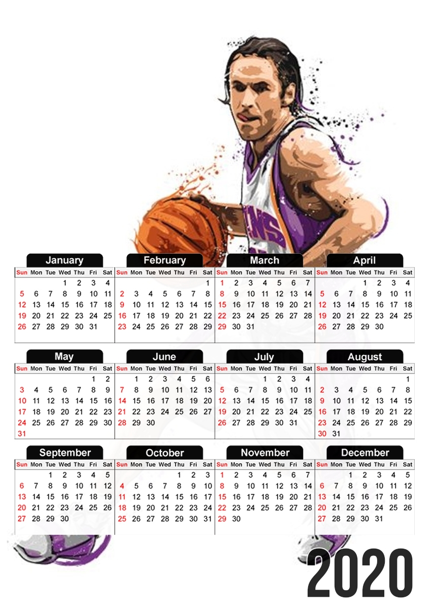  Steve Nash Basketball para A3 Photo Calendar 30x43cm