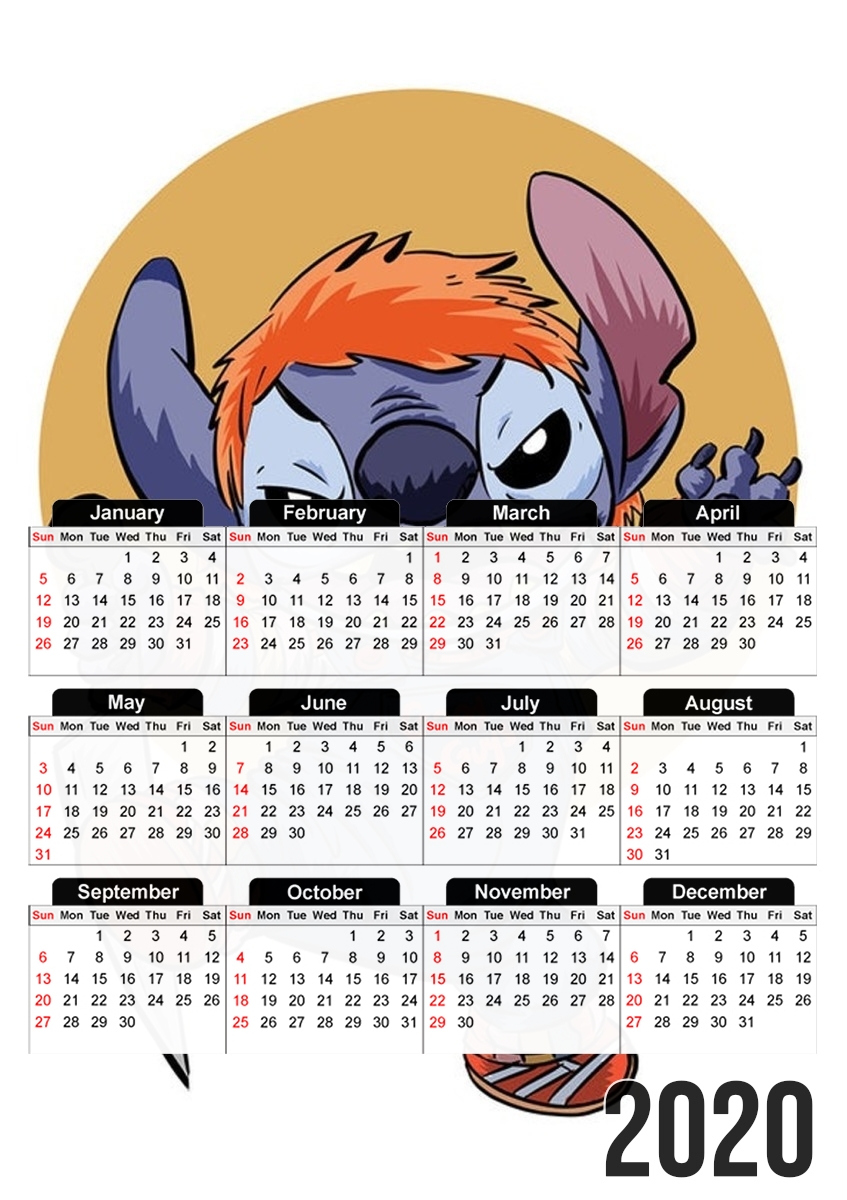  Stitch X Chucky Halloween para A3 Photo Calendar 30x43cm