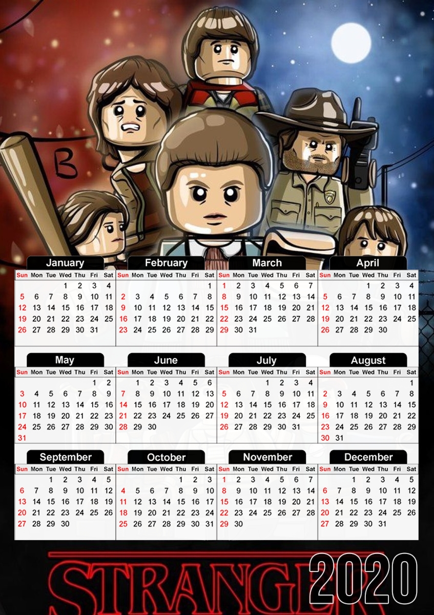  Stranger Things Lego Art para A3 Photo Calendar 30x43cm