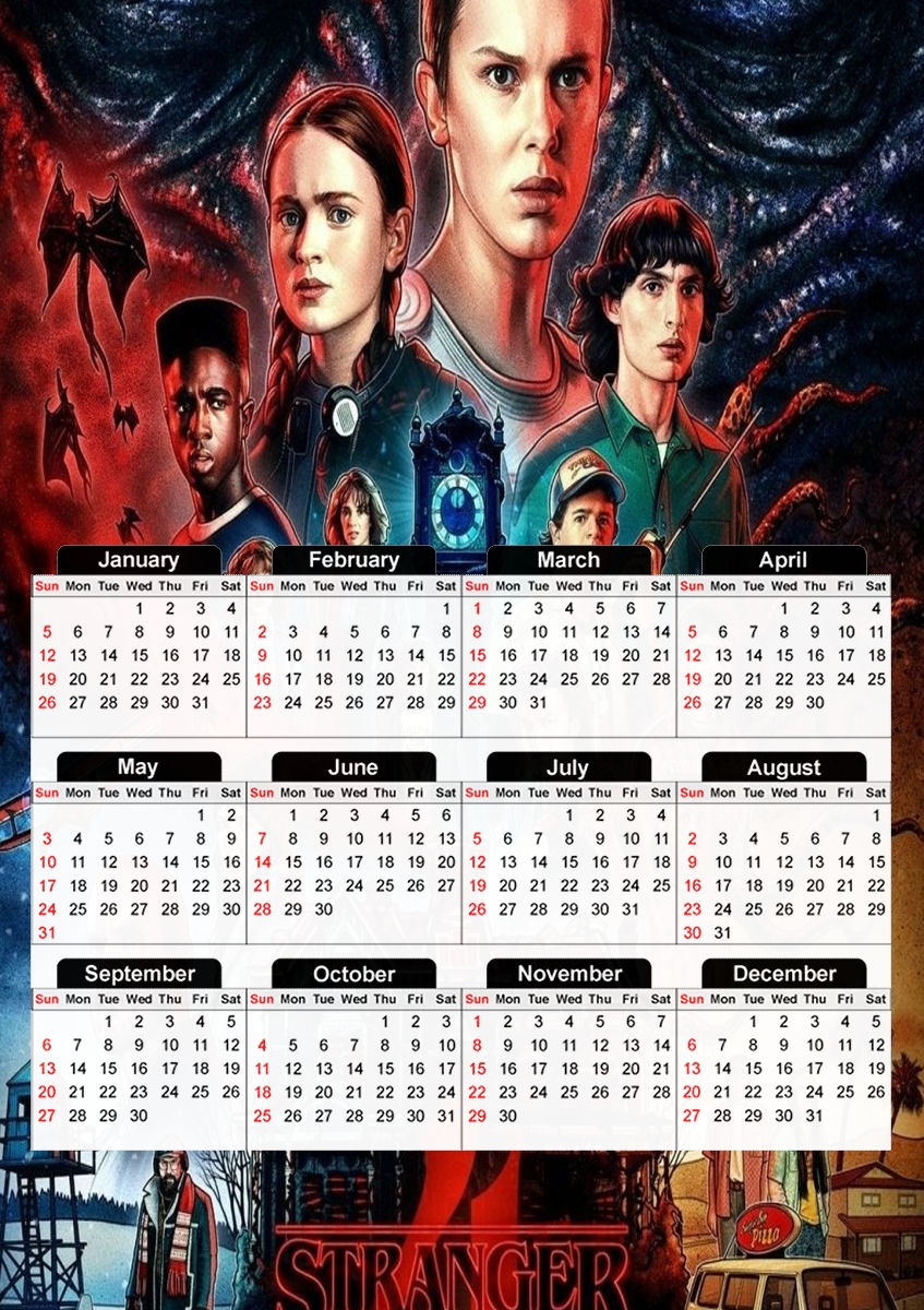  Stranger Things Season 4 para A3 Photo Calendar 30x43cm