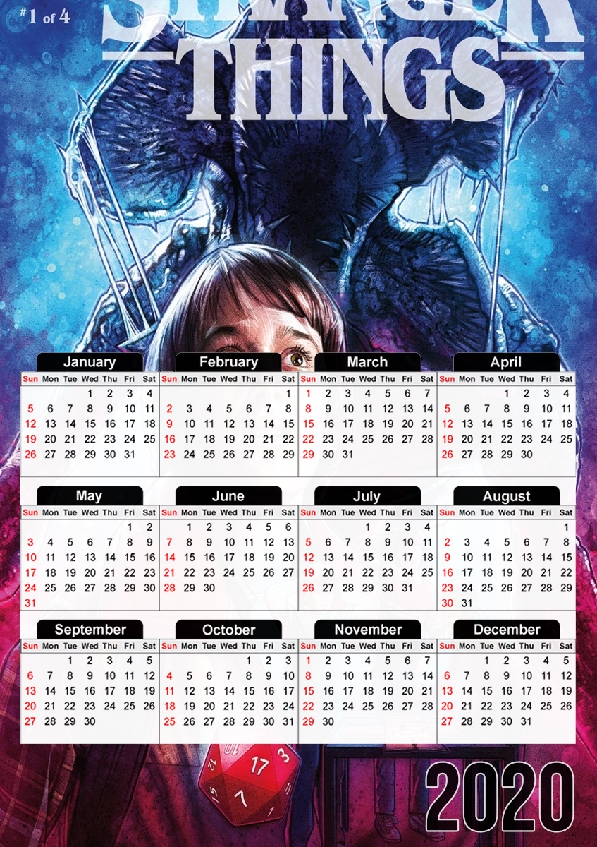  Stranger Things will Byers artwork para A3 Photo Calendar 30x43cm