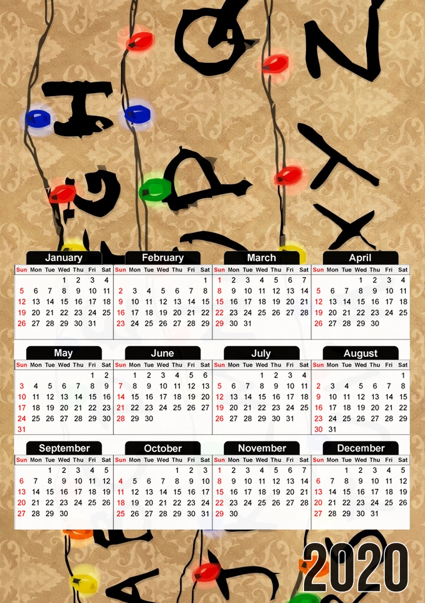  Stranger Words para A3 Photo Calendar 30x43cm