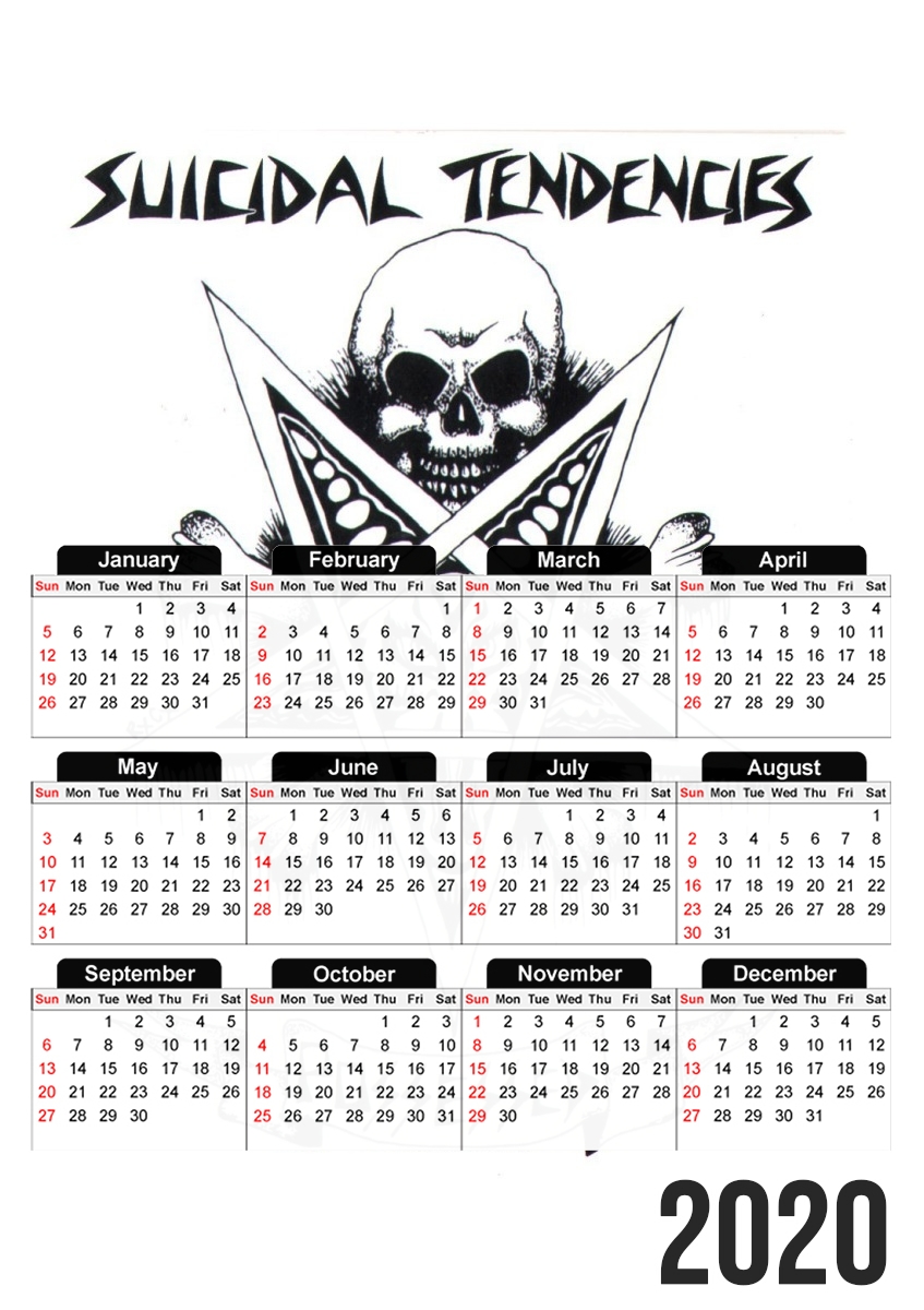  Suicidal Tendancies para A3 Photo Calendar 30x43cm