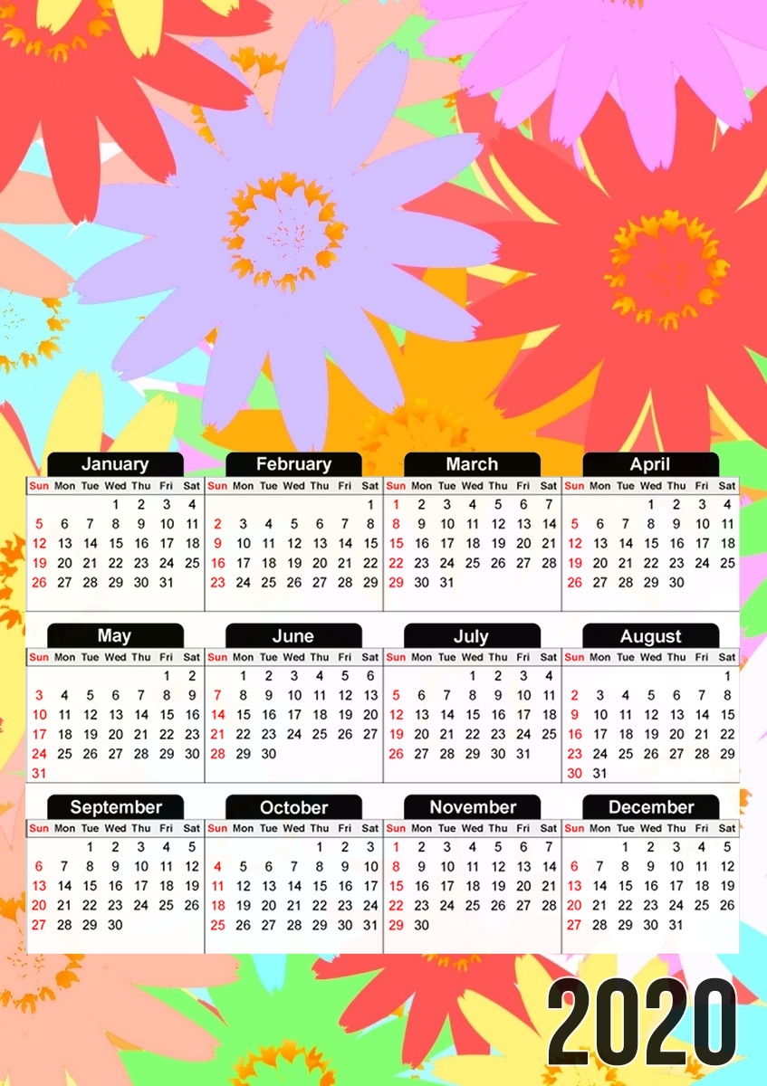  Summer BLOOM para A3 Photo Calendar 30x43cm
