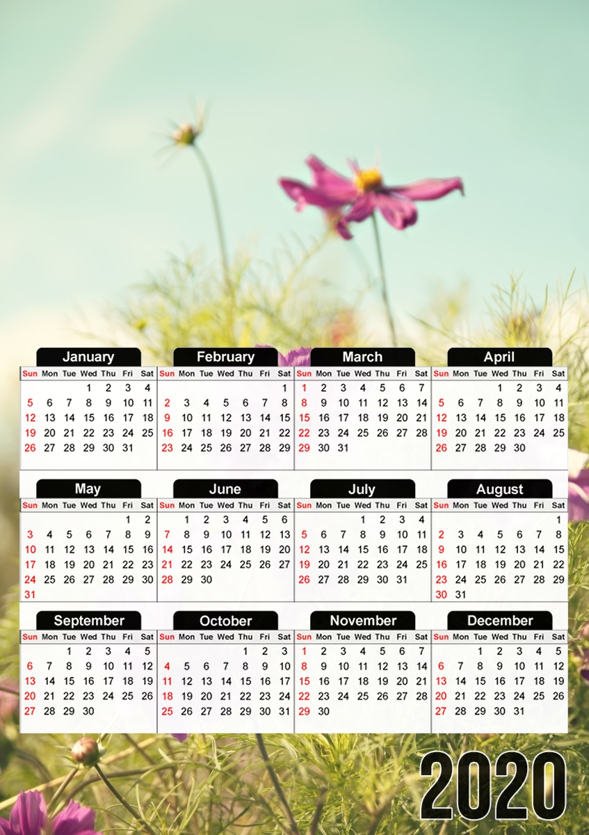  summer cosmos para A3 Photo Calendar 30x43cm