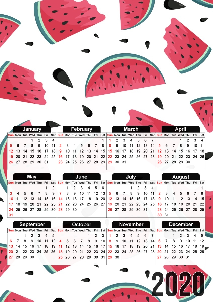  Summer pattern with watermelon para A3 Photo Calendar 30x43cm