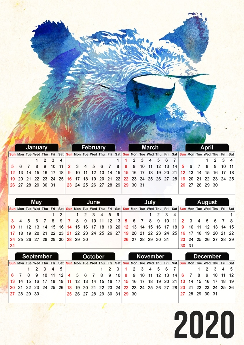  Sunny Bear para A3 Photo Calendar 30x43cm