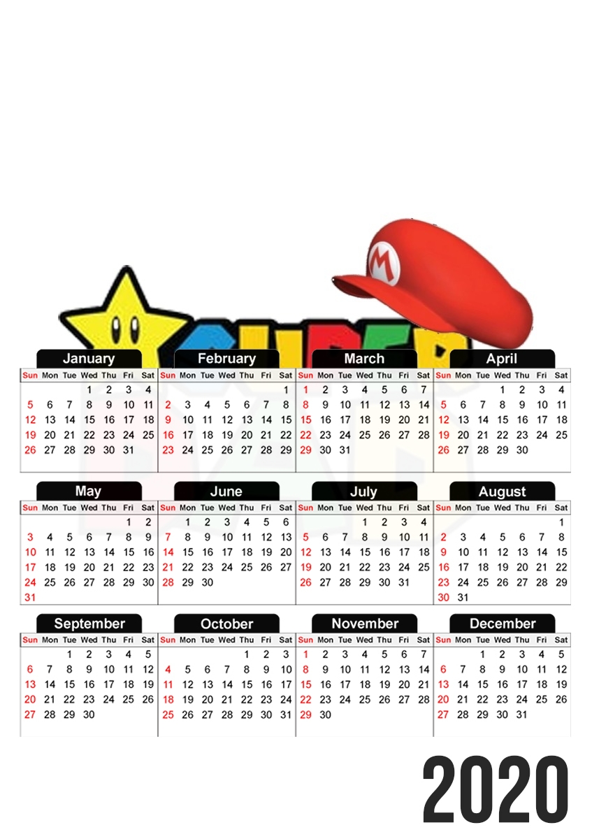  Super Dad Mario humour para A3 Photo Calendar 30x43cm