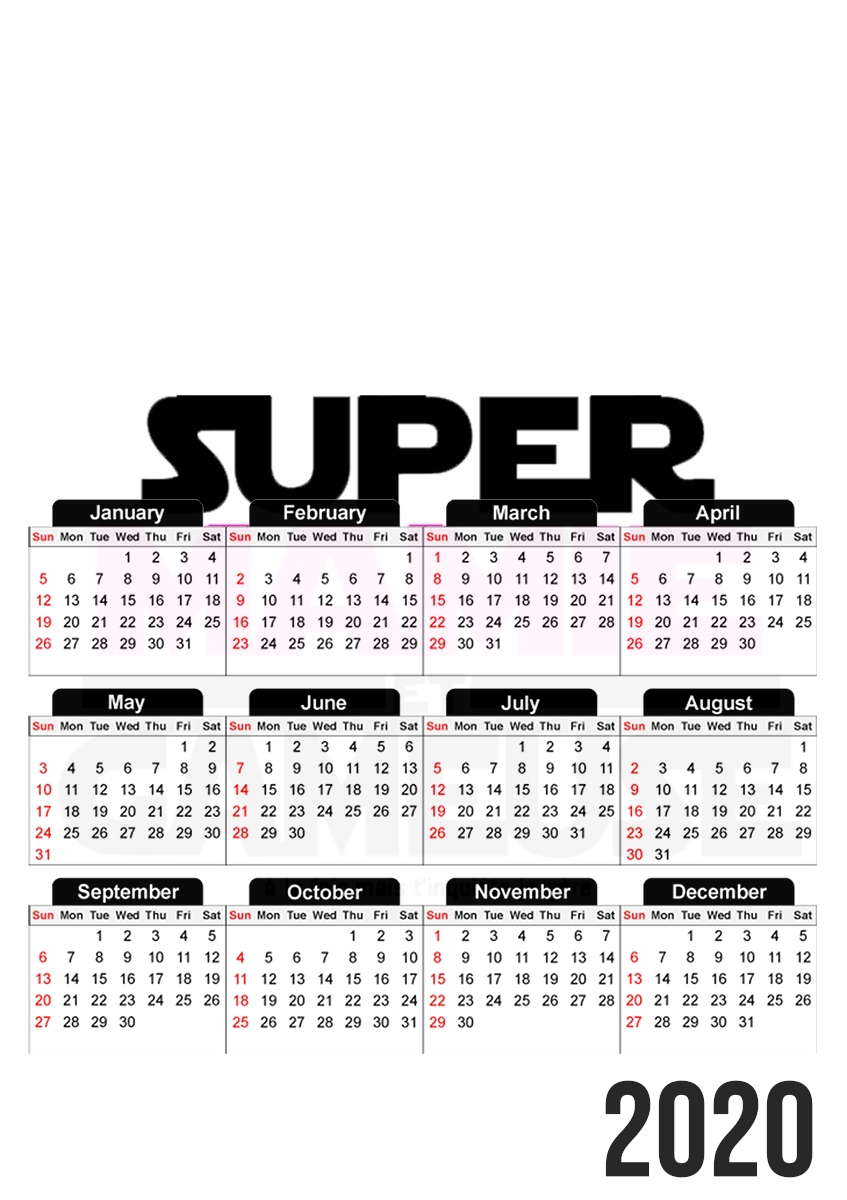  Super mamie et gameuse para A3 Photo Calendar 30x43cm