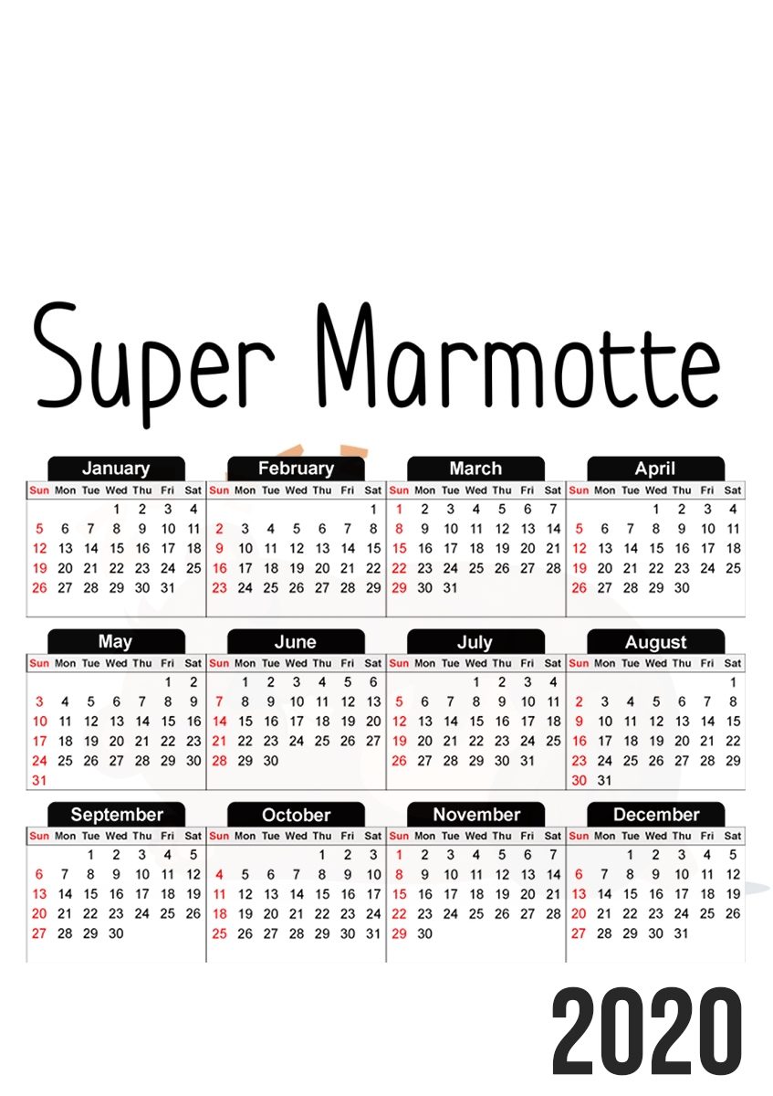  Super marmotte para A3 Photo Calendar 30x43cm