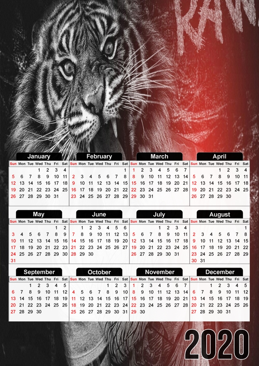  Swag Tiger para A3 Photo Calendar 30x43cm