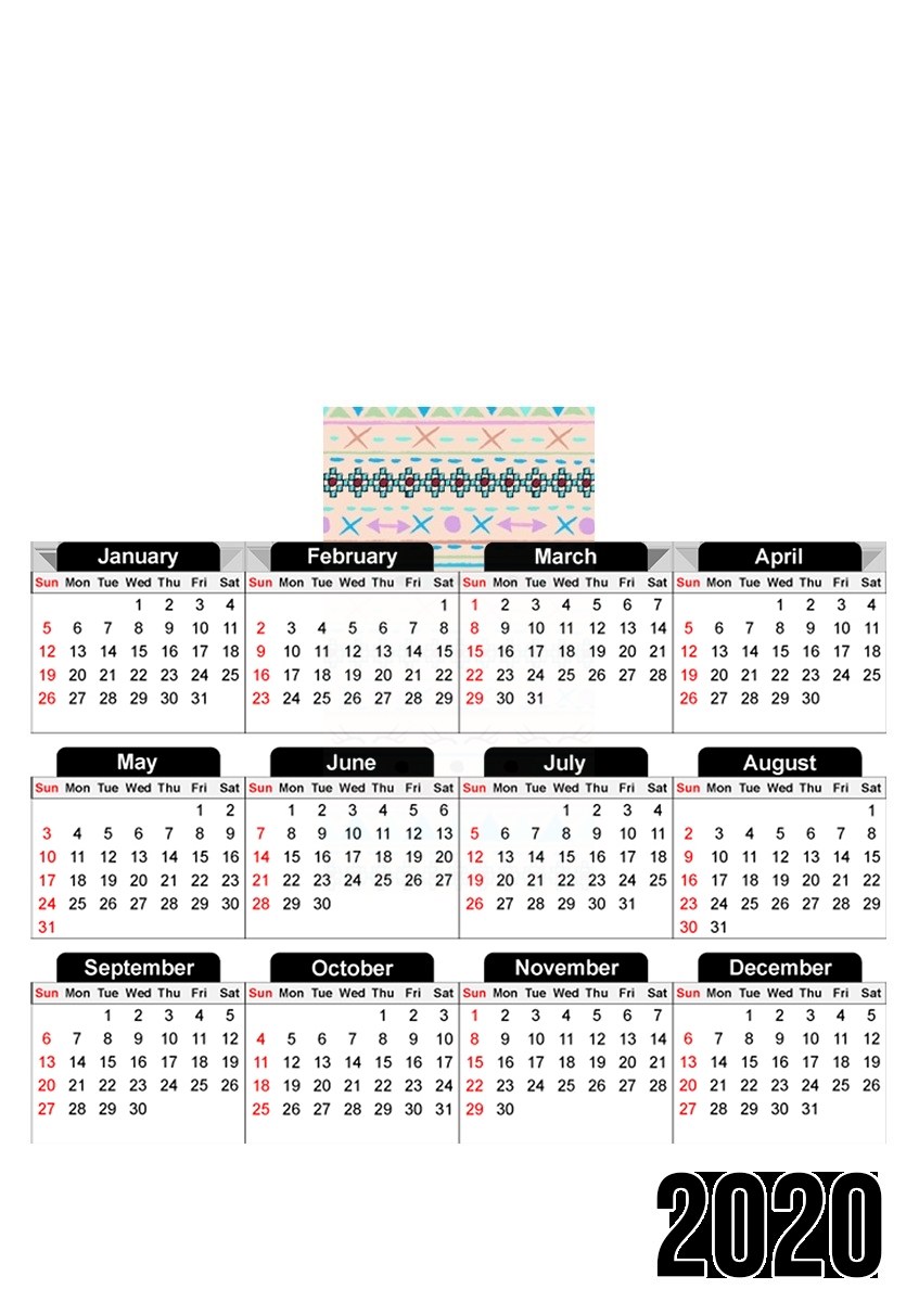  Sweet wintter pattern para A3 Photo Calendar 30x43cm