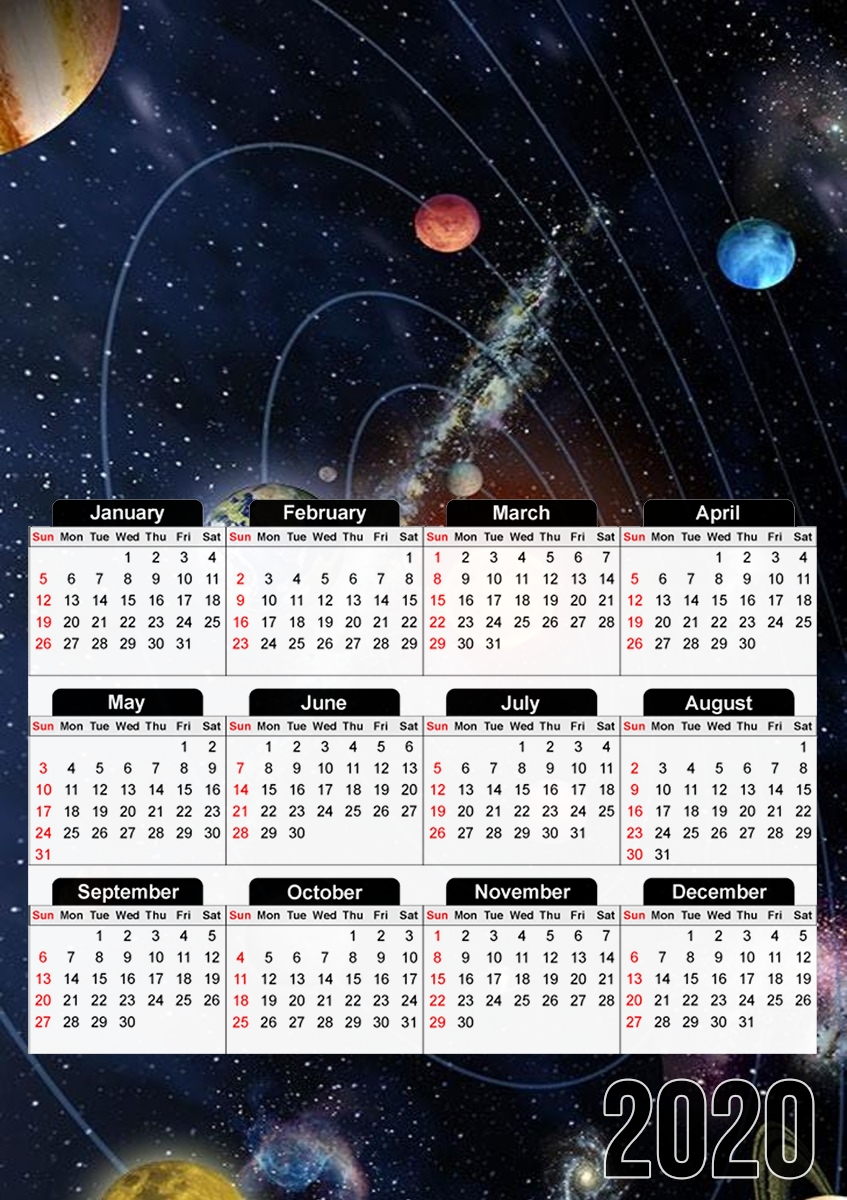  Systeme solaire Galaxy para A3 Photo Calendar 30x43cm