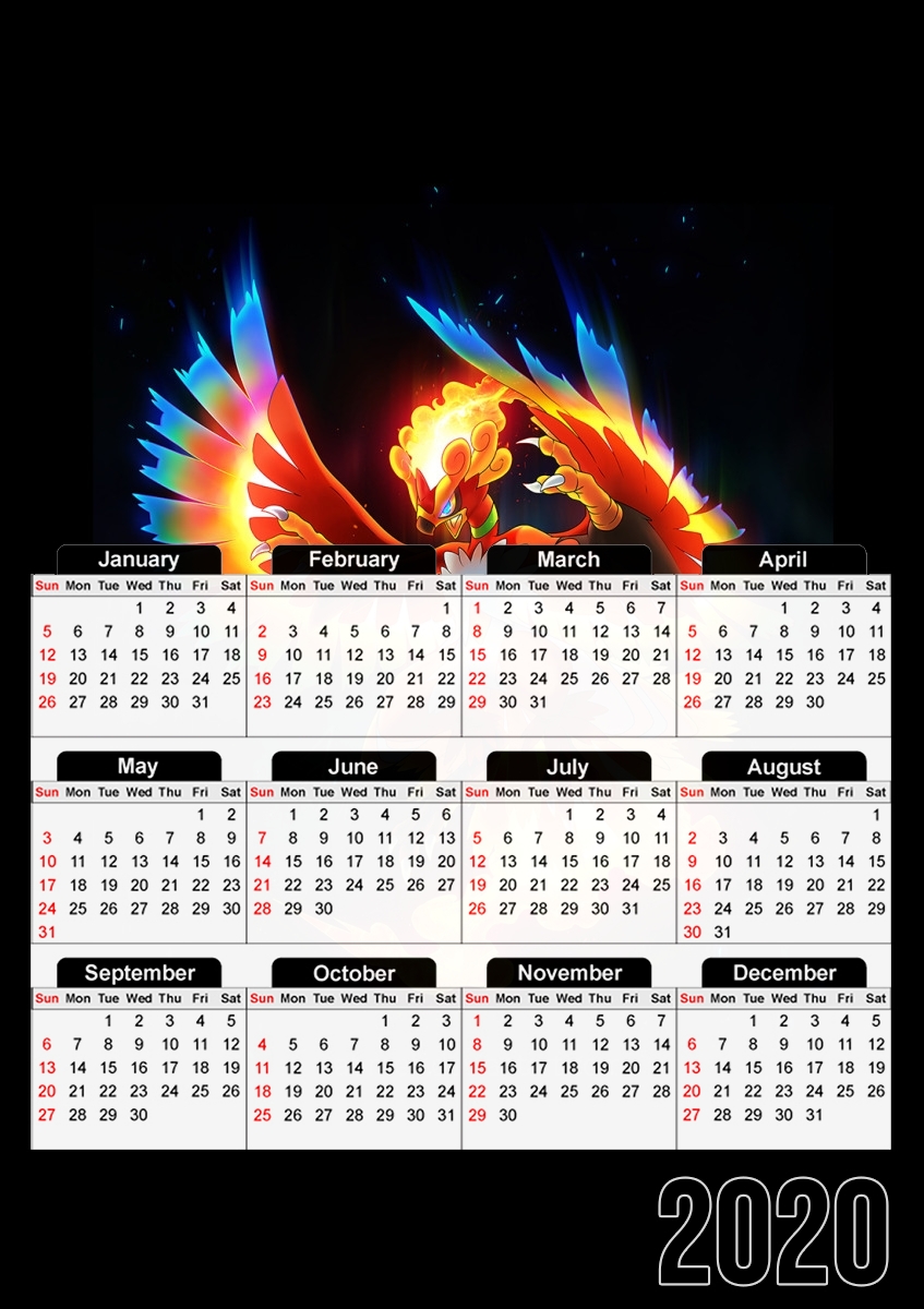  TalonFlame bird para A3 Photo Calendar 30x43cm