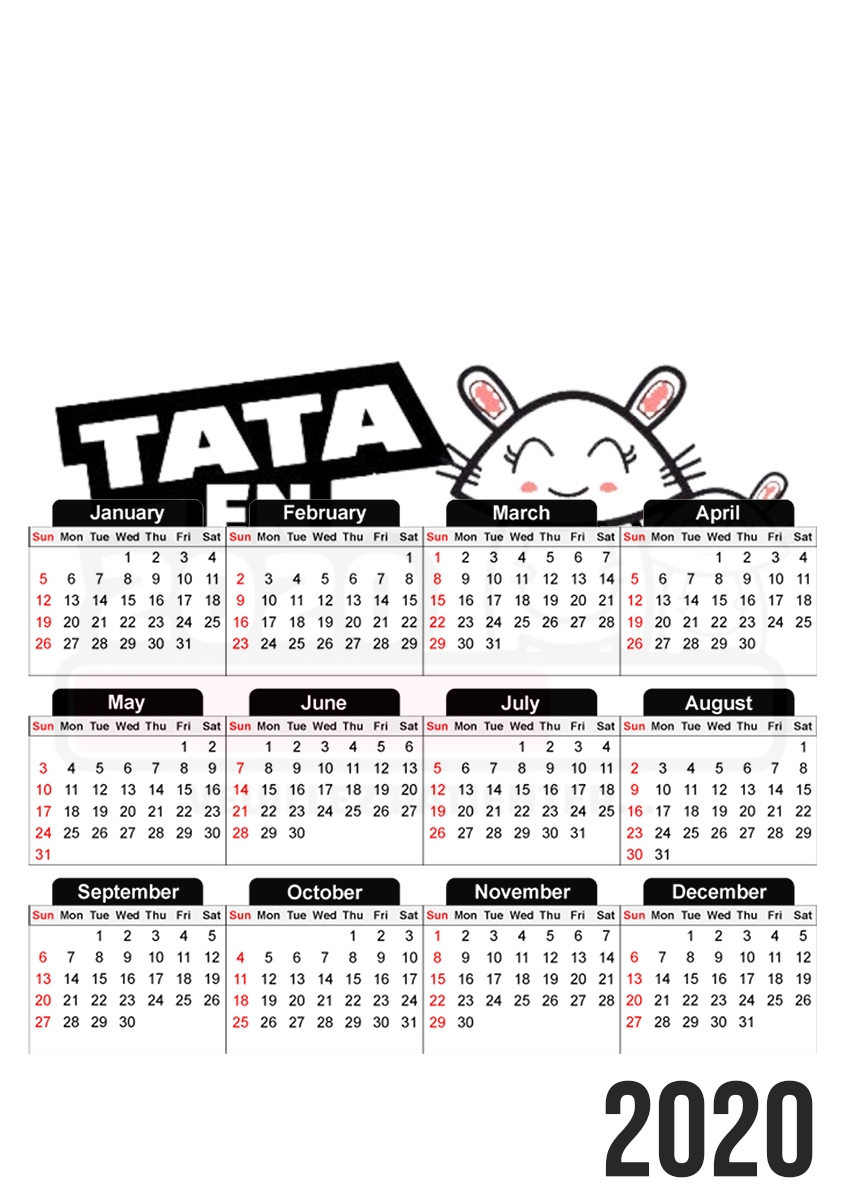  Tata 2020 para A3 Photo Calendar 30x43cm