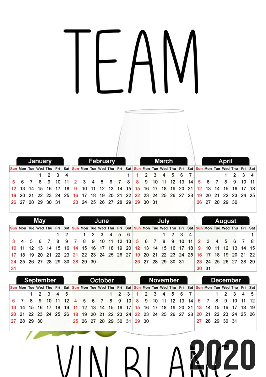  Team Vin Blanc para A3 Photo Calendar 30x43cm