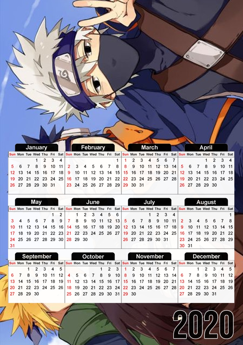  Team Yondaime Kakashi Obito Rin para A3 Photo Calendar 30x43cm