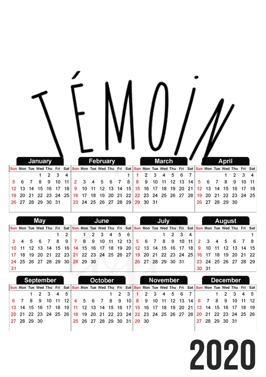  Temoin au TOP para A3 Photo Calendar 30x43cm