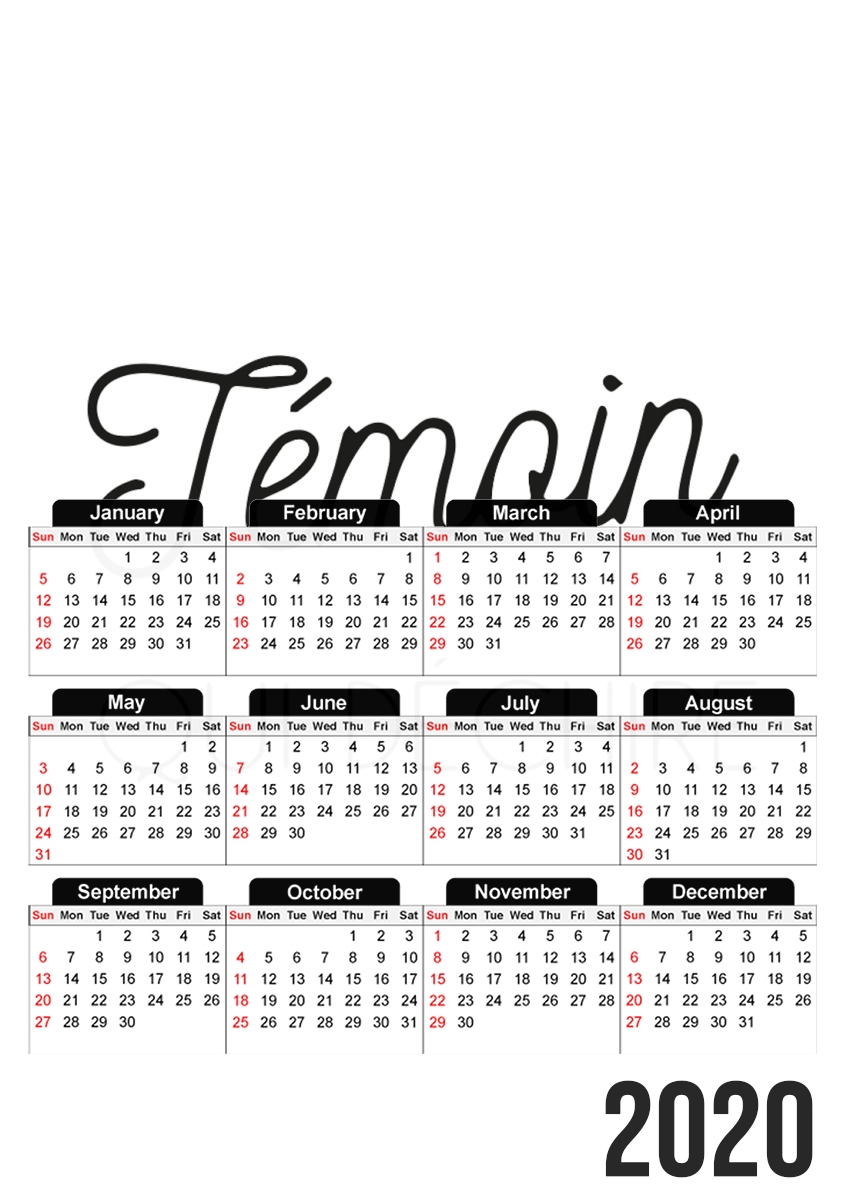  Temoin qui dechire para A3 Photo Calendar 30x43cm